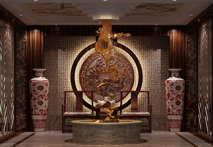 楊浦區(qū)龍潤茶業(yè)茶室新中式風(fēng)格商鋪裝修設(shè)計案例