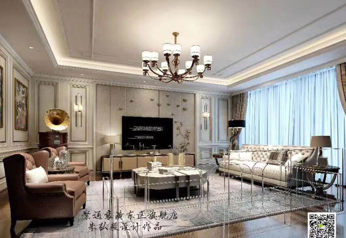 黃浦區(qū)翠湖天地280㎡公寓簡歐風格裝修