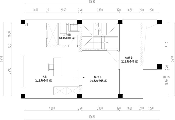 崇明區(qū)華貿(mào)東灘210㎡別墅北歐風格裝修