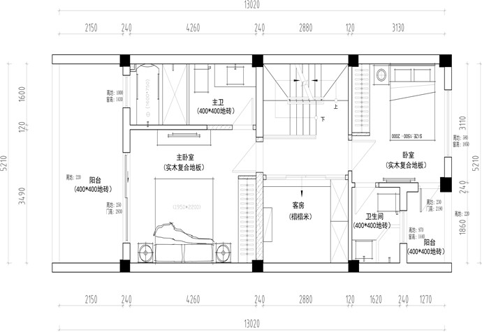 崇明區(qū)華貿(mào)東灘210㎡別墅北歐風格裝修
