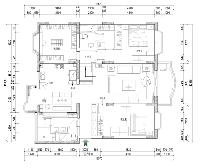 閔行區(qū)金虹橋東苑怡和園150㎡公寓--現(xiàn)代裝修效果圖