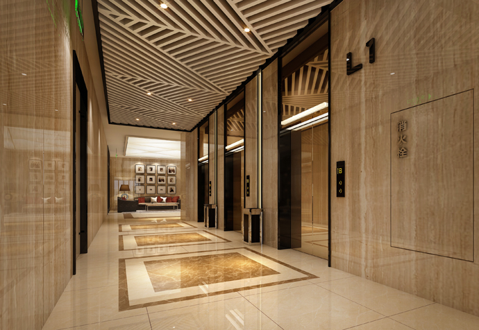 恒通駕校2500m2新中式辦公室裝修設(shè)計(jì)