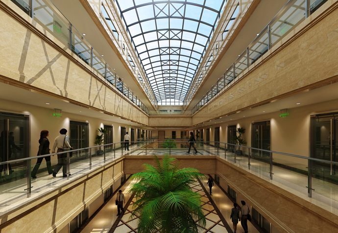 恒通駕校2500m2新中式辦公室裝修設(shè)計(jì)